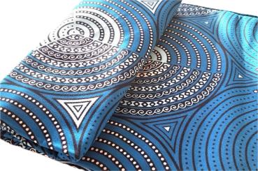 BLUE CIRCLES Afrikanischer Wax Print Stoff